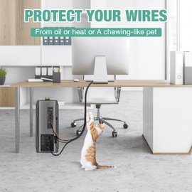 1/2 inch Split Wire Loom Tubing 10 ft Cord Protector Wires Covers Flexible Polyethylene Split Loom for Automotive, Home, Office, and Industrial Applications with Easy Installation Tool Black