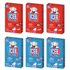 ICEE Singles To Go Variety Pack of 6-3 of Each - Cherry and Blue Raspberry - Zero Sugar Powdered Drink Mix - 6 Sticks Per Box - 36 Servings