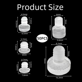 50 Stück Transparent Gummi Anschlagdämpfer,Silikon Möbel Stoßfänger, Anti Kollisionen, Antikollisions für Glastische Schubladen Tisch Abstandshalter, Möbel Puffer, Weich Elastikpuffer Tischstoßstangen