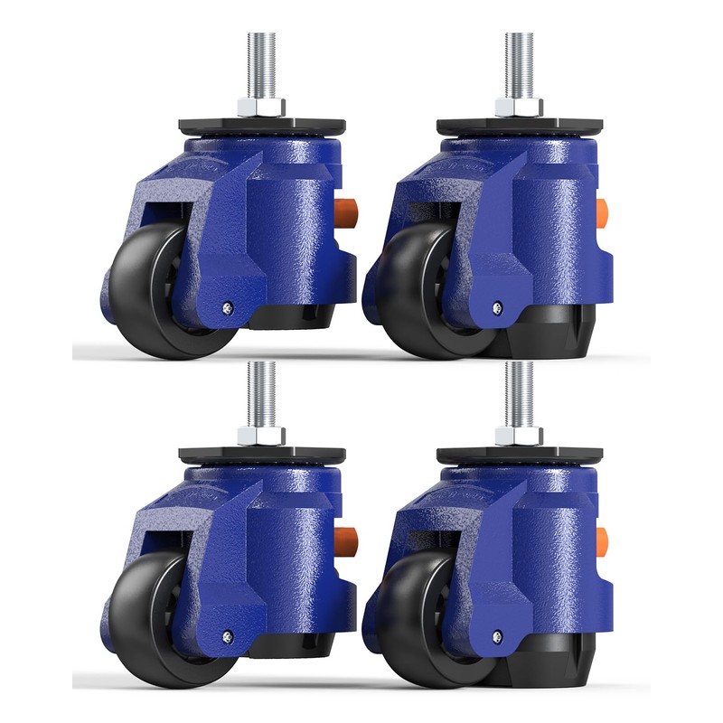 KOSTANZO Leveling Stem Casters Set of 4 Heavy Duty Retractable
