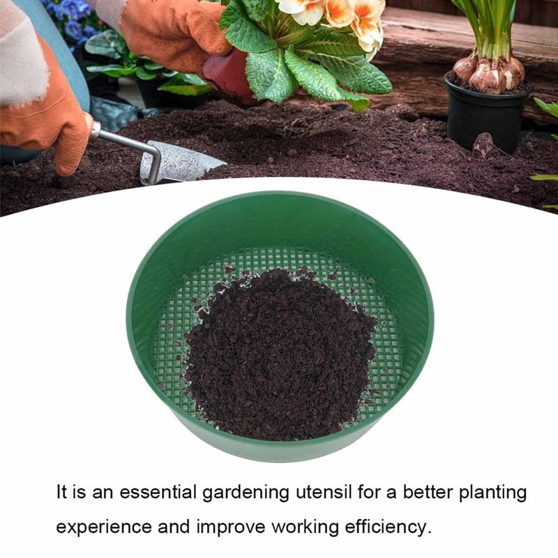 Walfront 4pcs Gardening Sieve Stackable Soil Sifting Pan Plastic Mesh