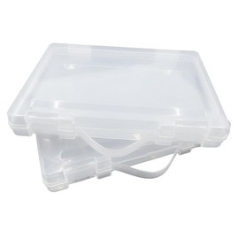 WYAN 2 Pcs A4 Lever arch files Storage Boxes,Clear Plastic Beads Storage Containers Box,Rectangle Bead Holder Plastic Cases,Building Block Organiser,for storing items (30 * 21cm)