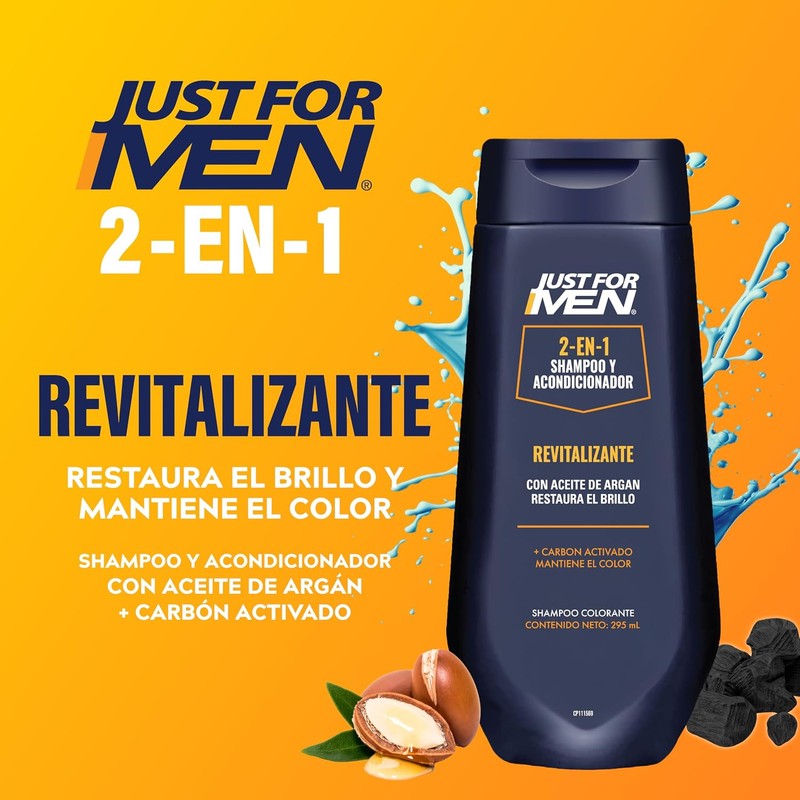 Just For Men Shampoo y Acondicionador 2 en 1 Revitalizante