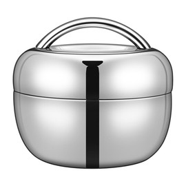 Healeved Stainless Steel Lunch Box - 1300ML Insulated Lunch Box with Lid, Leak & Spill Proof, Portable Lunchbox for Cold and Hot Food Storage - Round