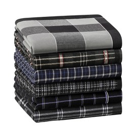 HOULIFE Cotton Men’s Handkerchiefs, Plaid Handkerchief for Men, Classic Mens Hankies, Stripe Pocket Square Set, Checkered Men Hanky