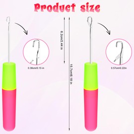 Guduling 4 Pcs Hair Crochet Hook,2 Size Crochet Hook for Hair,Multi-Purpose Hairs Crochets Needle for Crochets Braids Hairs Extension Micro Braids,Feather,Carpet