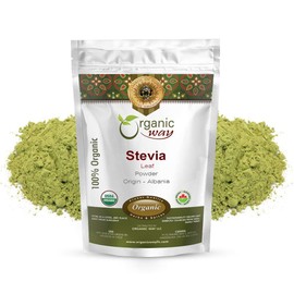 Organic Way Stevia Leaf Extract Powder (Stevia Rebaudiana) - Organic & Kosher Certified | Raw, Vegan, Non GMO & Gluten Free | USDA Certified | Origin - India (1/2LBS / 8OZ)