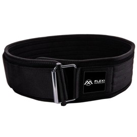 Flexi Muscles - Qucik-Lock Gym Belt for Power Lifting (Red, L)