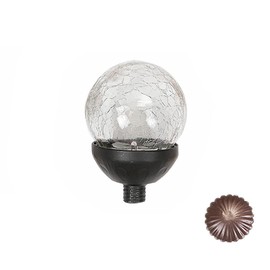 Solar Powered Glass Ball+Accessories - for Solar Wind Spinner Replacement Solar Light Parts (Bronze)