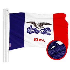 UD_G128 Combo Pack: American USA Flag 3x5 Ft & Iowa IA Deluxe State Flag 3x5 Ft  Both ToughWeave Series Embroidered Polyester, B