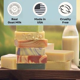 Way Natural Goat Milk Soap Bar, Cherry Almond (1 Hand/Body Soap Bar) - Gentle, No Dyes, Real Goat Milk Bar Soap for Men & Women - Natural Soap Bar, Organic Goat Soap (Large, 5oz)