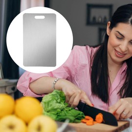 Kitchen Cutting Board | Reversible Stainless Steel Chopping Board - Kitchen Gadgets Slicing Dicing Board for Fish, Meat, Vegetable, Raw and Cooked Food