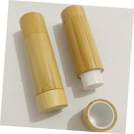 Minkissy Bamboo Lip Balm Tubes Caps Refillable Containers for Diy Lipstick Gloss Natural Design for Travel and Makeup Projects
