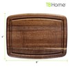 TB Home Acacia Wood Cutting Board with Juice Groove, Small