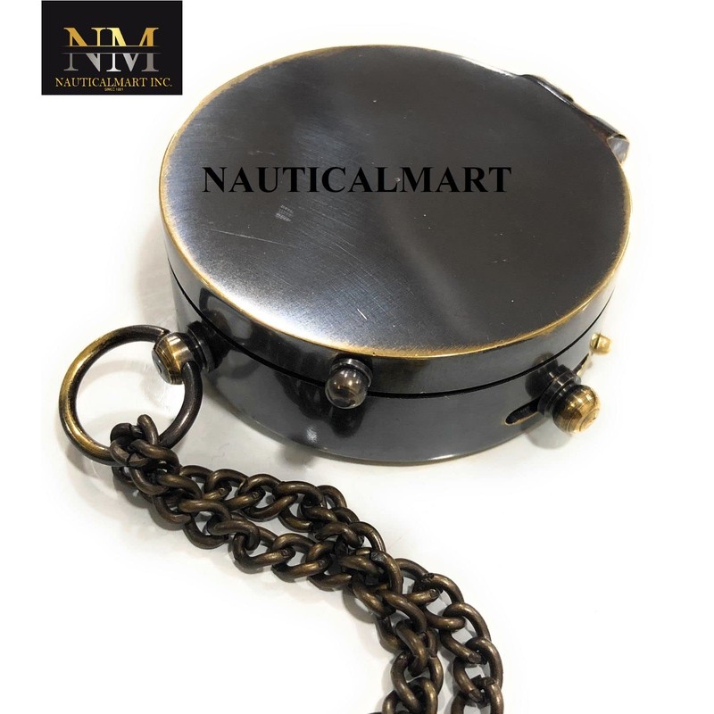 Thoreau's Go Confidently Quote Engraved Compass with Stamped Leather case,