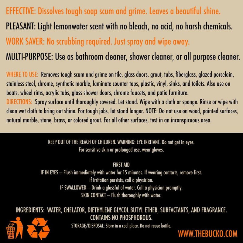 The Bucko Soap Scum and Grime Cleaner (128 oz gallon)