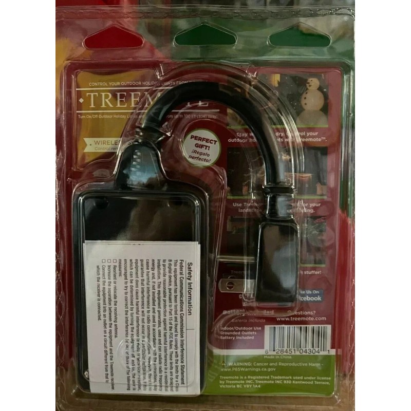 Treemote Outdoor Wireless Remote Switch for Christmas Lights and Other