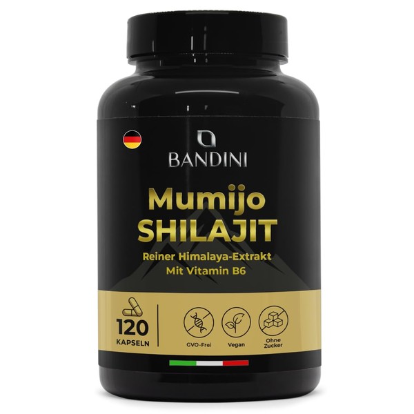 Bandini® Mumijo Shilajit 120 capsules, 1000 mg per daily dose,