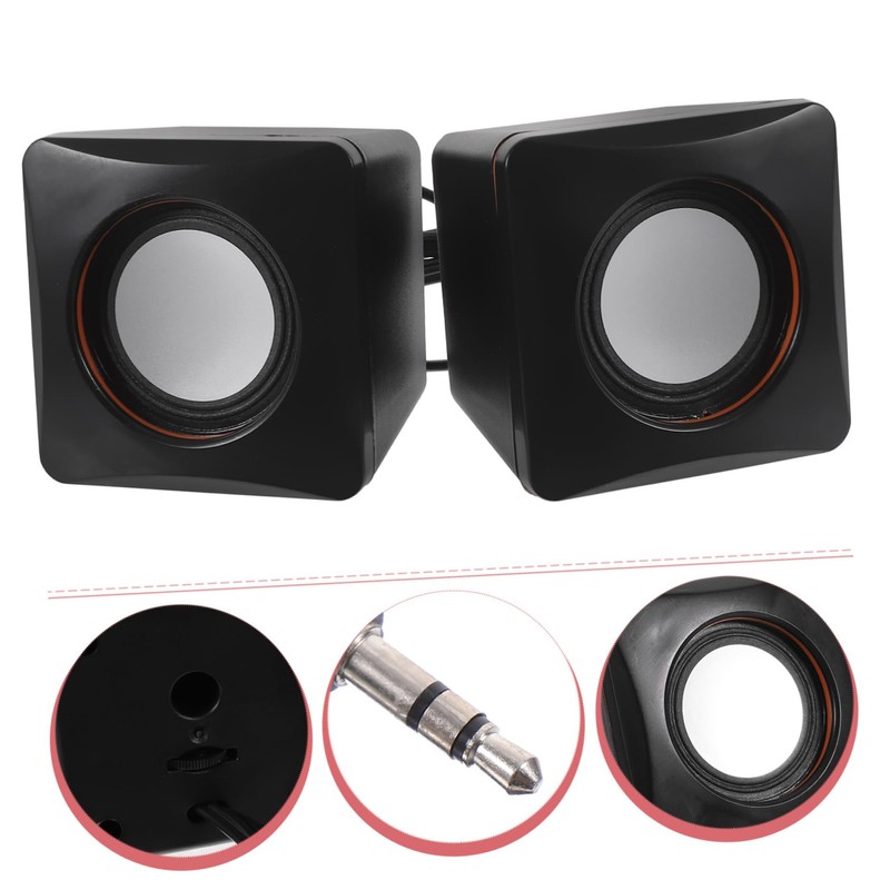 Operitacx 1 Pair Portable Desktop Speakers with Strong Bass for