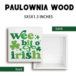 St. Patricks Day Decorations Shamrock Decorations St Patricks Day Party Decorations Irish Decorations for Home Farmhouse Coffee Bar Bedroom Living Room Wooden Box Sign
