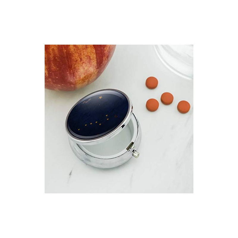 Rustic Alaska State Flag Distressed USA Pill Case Trinket Gift