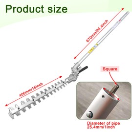 Kerlista Replacement, 16" Hedge Trimmer Attachment, 12 Angle Positon Fits for Greenworks Attachment Capable String Trimmers,WA0220 40V Nitro Driveshare and Most Brand Hedge Trimmer haed.