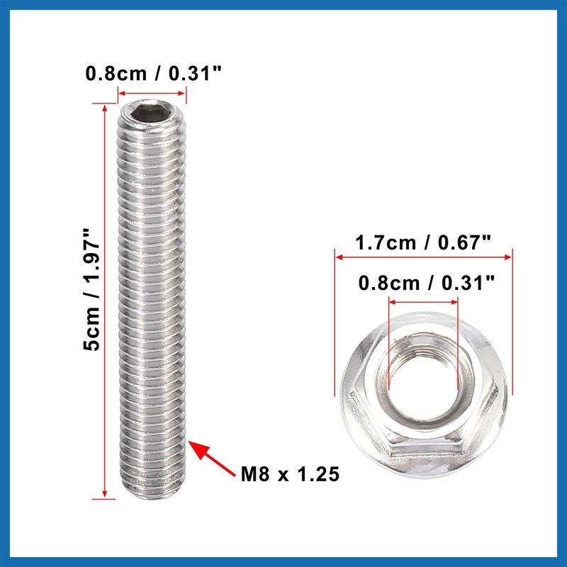A ABSOPRO 16pcs Stainless Steel Exhaust Manifold Bolt Stud Hardware