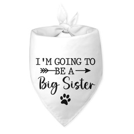 I Am Going to Be a Big Sister Dog Bandana Big Sister Bandana for Dog Pregnancy Announcement White Dog Bandana Photo Prop Pet Scarf Accessories for Pet Dog Lovers Gifts