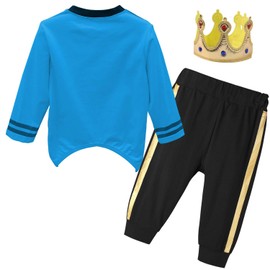 Xuomuen Toddler Kids Medieval Royal Prince Charming Costume Prince Dress up Baby Boy Haloween Outfit With Hat,5T