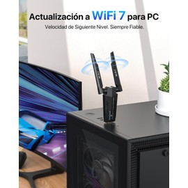 BrosTrend Wi-Fi 7 Adaptador WiFi USB para PC, BE6500Mbps Tri-Banda 6GHz + 5GHz + 2.4GHz Antena WiFi PC Largo Alcance, Receptor Wi-Fi USB 3.0, Compatible con Windows 11/10, 4K-QAM, 160MHz, OFDMA, WPA3