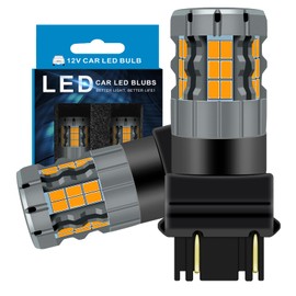 Zyvirexa 3157 LED Turn Signal Bulbs Compatible For Toyota Sienna 2001-2014 & 2015-2020 (Base/L/LE/XLE/XLE Premium) Front, 3357 3457 4157 Bulb, Amber Yellow, Plug and Play, Pack of 2