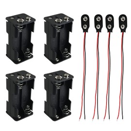 ZZLZX Juego de 4 fundas de batería AA de 4 x 1,5 V y kit de conector a presión de batería tipo I