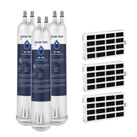 GLACIER FRESH Compatible with 4396841 Refrigerator Water Filter, EDR3RXD1, KAD3RXD1, WHR3RXD1, 4396841, 4396710, Filter 3, 46-9083,46-9030 Refrigerator Water Filter & w10311524 Air Filter, 3+3 Packs