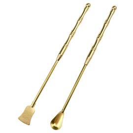 Lovelysp Incense Tool Set Incense Equipment Copper Spoon and Shovel for Incense Burner Copper Incense Spoon Incense Shovel Incense Burner Accessories -2 PCS