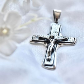 Jesus Christ Pendant Crucifix Sterling Silver 925 Religious Handmade Jewellery