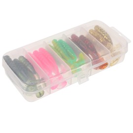 Outanaya Bass Fishing 30pcs Colorful Soft Plastic Worm Baits Natural Swimming Action Perfect for