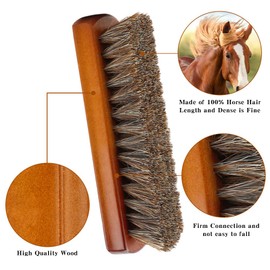 Shoe Brush, Horsehair Shoe Brush Shoe Cleaning Brush Boot Brush for Leather, Shoe Brushes Shoe Shine Brush Brush Shoe Polish Brush for Cleaning and Care Leather Shoes Clean Dauber Applicators