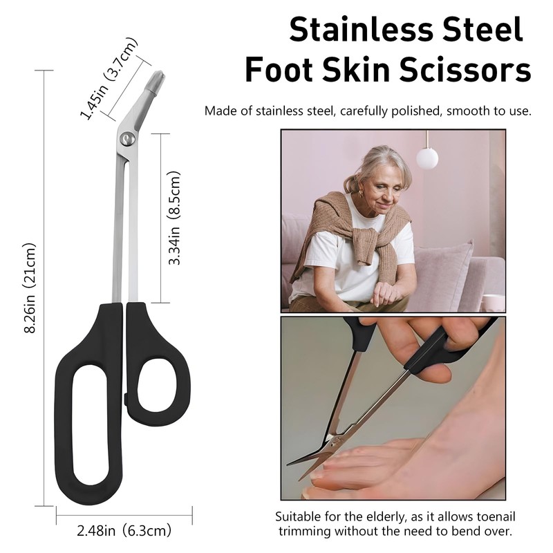 8.3 Inch Long Handle Toenail Scissors for Thick Nails &
