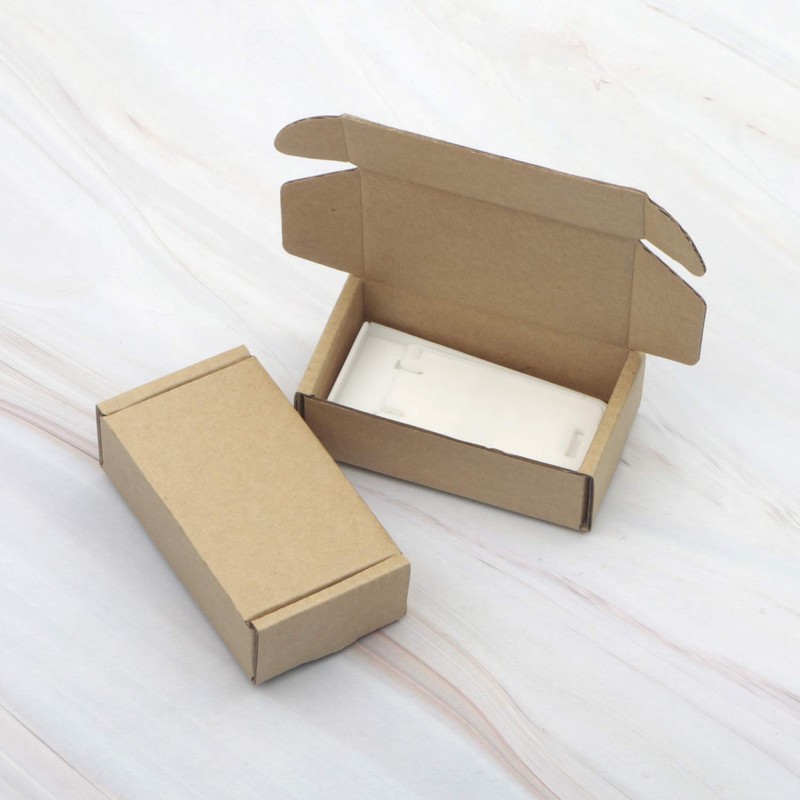 Pxyelec Pack of 50 Kraft Paper Boxes, Foldable Rectangular Paper