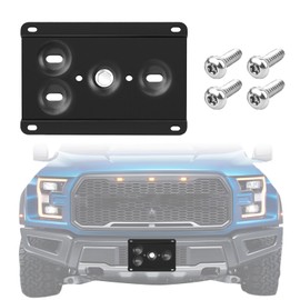 No Drill Front License Plate Mount Compatible with Ford Raptor 2021-2023 (3rd Gen), Anti-Theft License Plate Bracket Holder Front Bumper Grille Frame Car Accessories