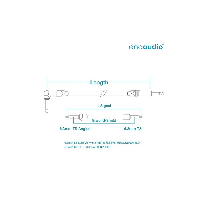enoaudio Mogami 2524 Instrument Cable Neutrik Gold 6.3 mm TS