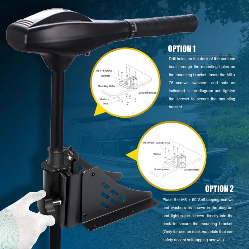 for Newport Vessels Pontoon Trolling Motor Mount Deck Bracket shaft