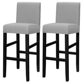 Lellen Bar Stool Covers Set of 2 - Jacquard Bar Stool Covers with Backs - High Stool Chair Covers for Kitchen Dining Room