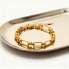Lubrifico 14k Chunky Gold Plated Rope Link Bracelets for Women