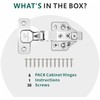 6 Pack Inset Overlay Soft Close Cabinet Hinges 105° Frameless