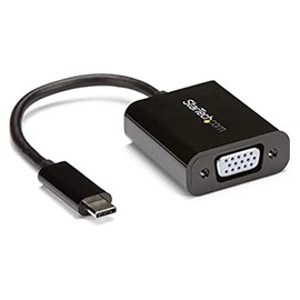 StarTech.com USB-C to VGA Adapter - Black - 1080p - Video Converter For Your MacBook Pro - USB C to VGA Display Dongle - Upgraded Version is CDP2VGAEC (CDP2VGA)