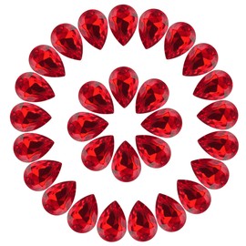 Teardrop Rhinestones 100Pcs Red Point Back Glass Rhinestones for Crafts Jewelry Making,13x18mm