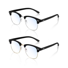 FIMOSON Blue Light Blocking Glasses Men Computer Gaming Glasses Lightweight Al-Mg Metal Anti Eyestrain UV400 Clear Lens Eye Protection 3 Packs