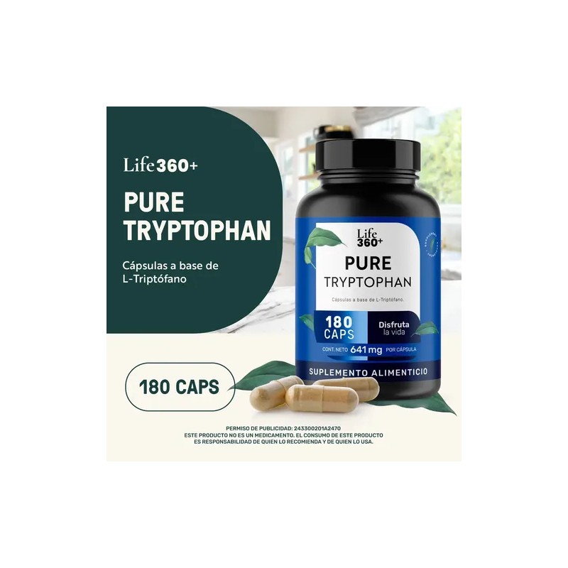 Triptófano Life 360 Pure Tryptophan 180 Cápsulas Sabor