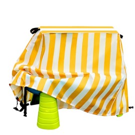 SIRUITON Kids Water Table Cover Fit Step2 Rain Showers Splash Pond Water Table,Waterproof Dust Proof Anti-UV Outdoor Toys Cover-Cover only (Yellow Stripes)